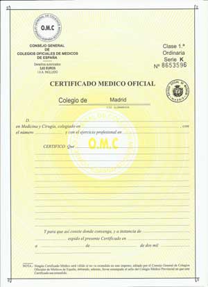 certificado medico oficial
