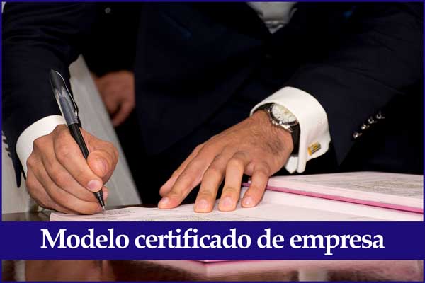 Modelo certificado de empresa