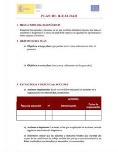 Modelo Plan de Igualdad en la empresa | Modelo Ejemplar